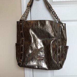 Michael Kors Delancey Mirror Metallic Bag